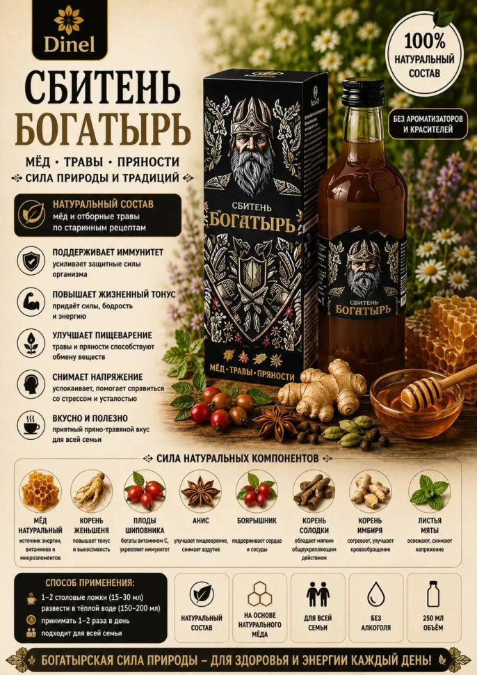  Сбитень Богатырь, 250мл  в Пятигорске